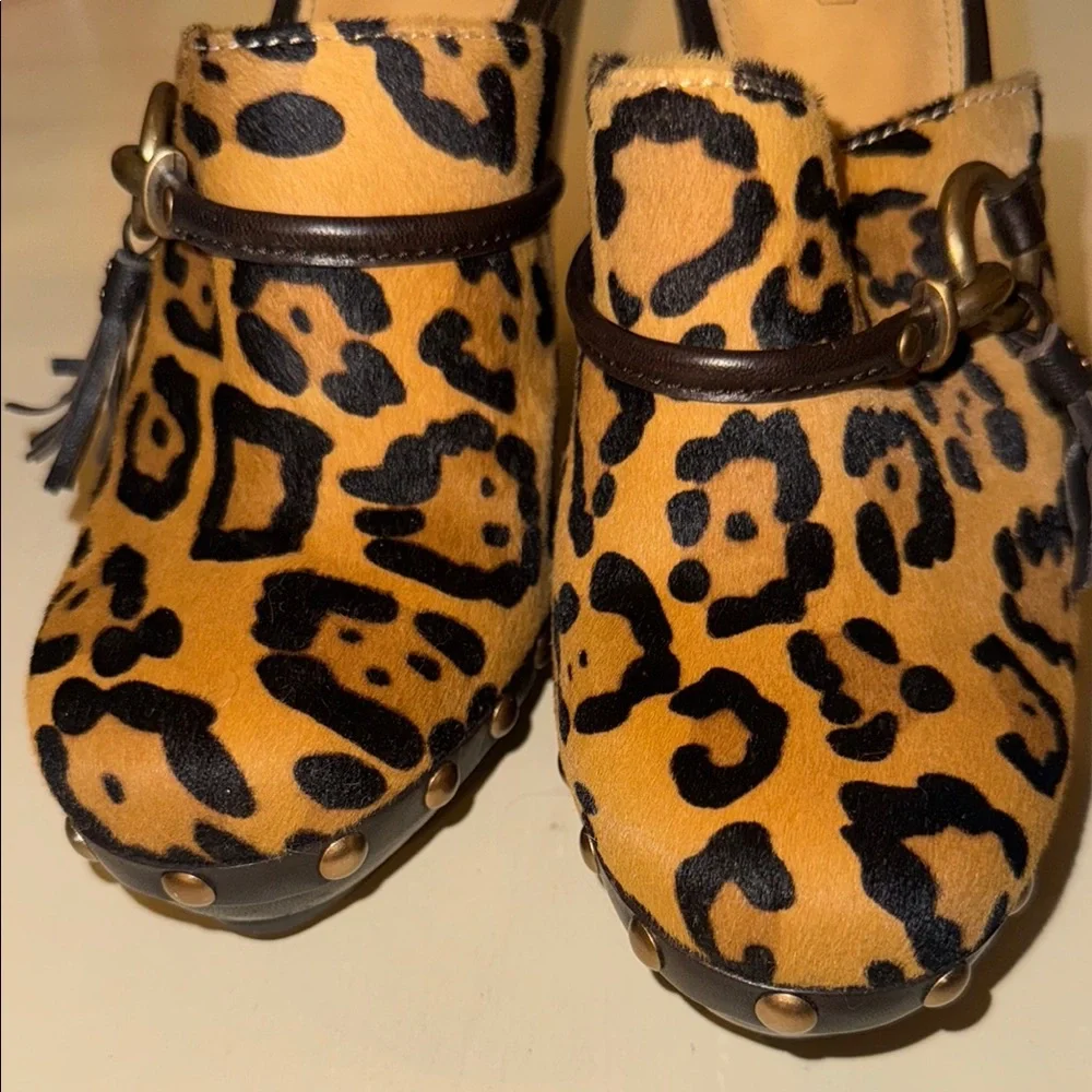 Coach Leopard Print Women's Clogs - Picture 8 of 9